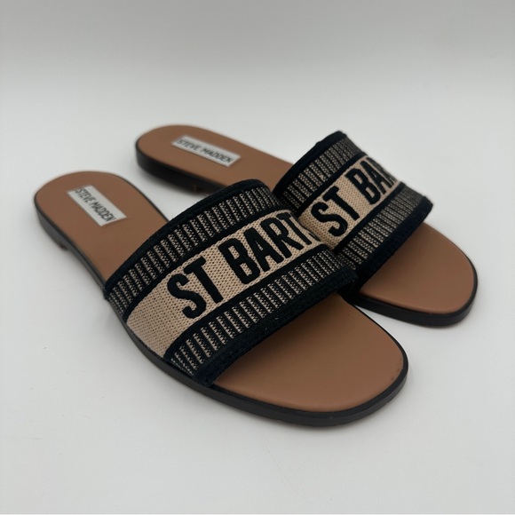 Steve Madden Shoes - Steve‎ Madden Knox Womens Sandal Size 7.5 M Black Open Toe Slip On St Barts